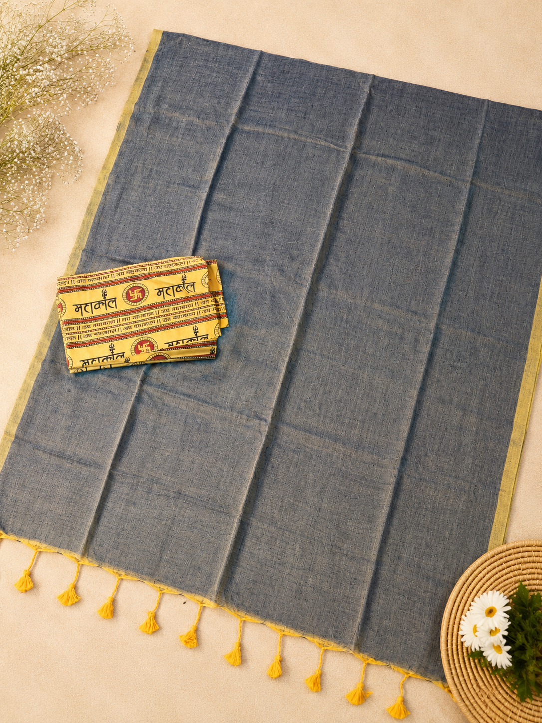 Grey MulMul Saree