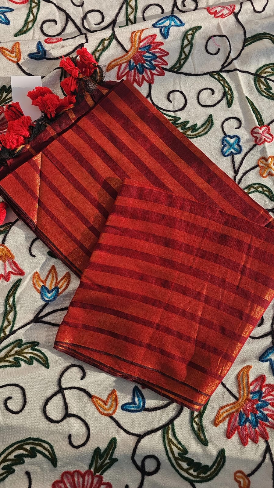 Striped Mul Cotton Saree