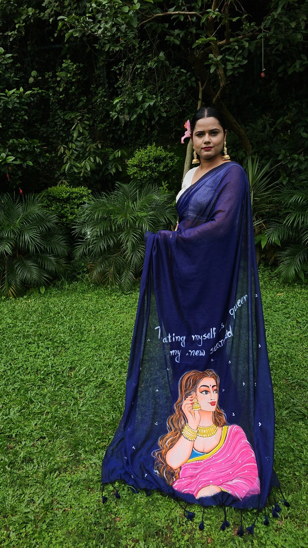 Nayika – Handpainted Pure Mul Cotton Saree
