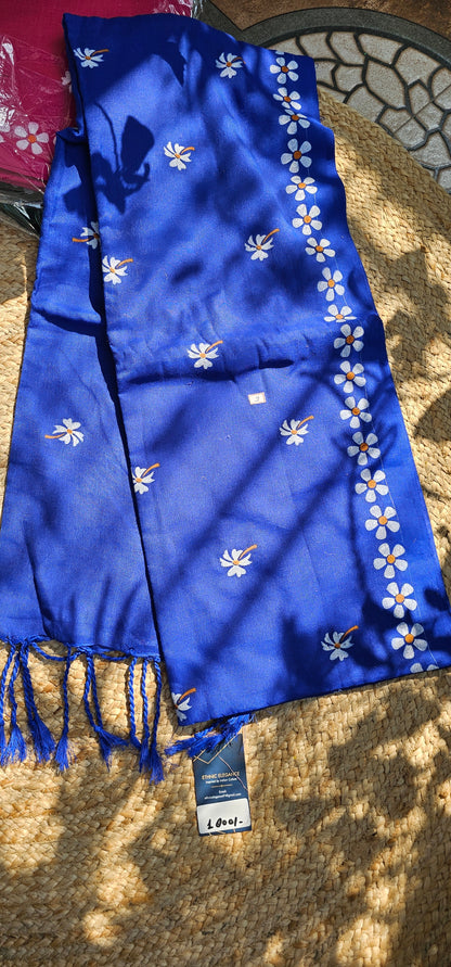 MulMul Flower HandPaint Saree 3