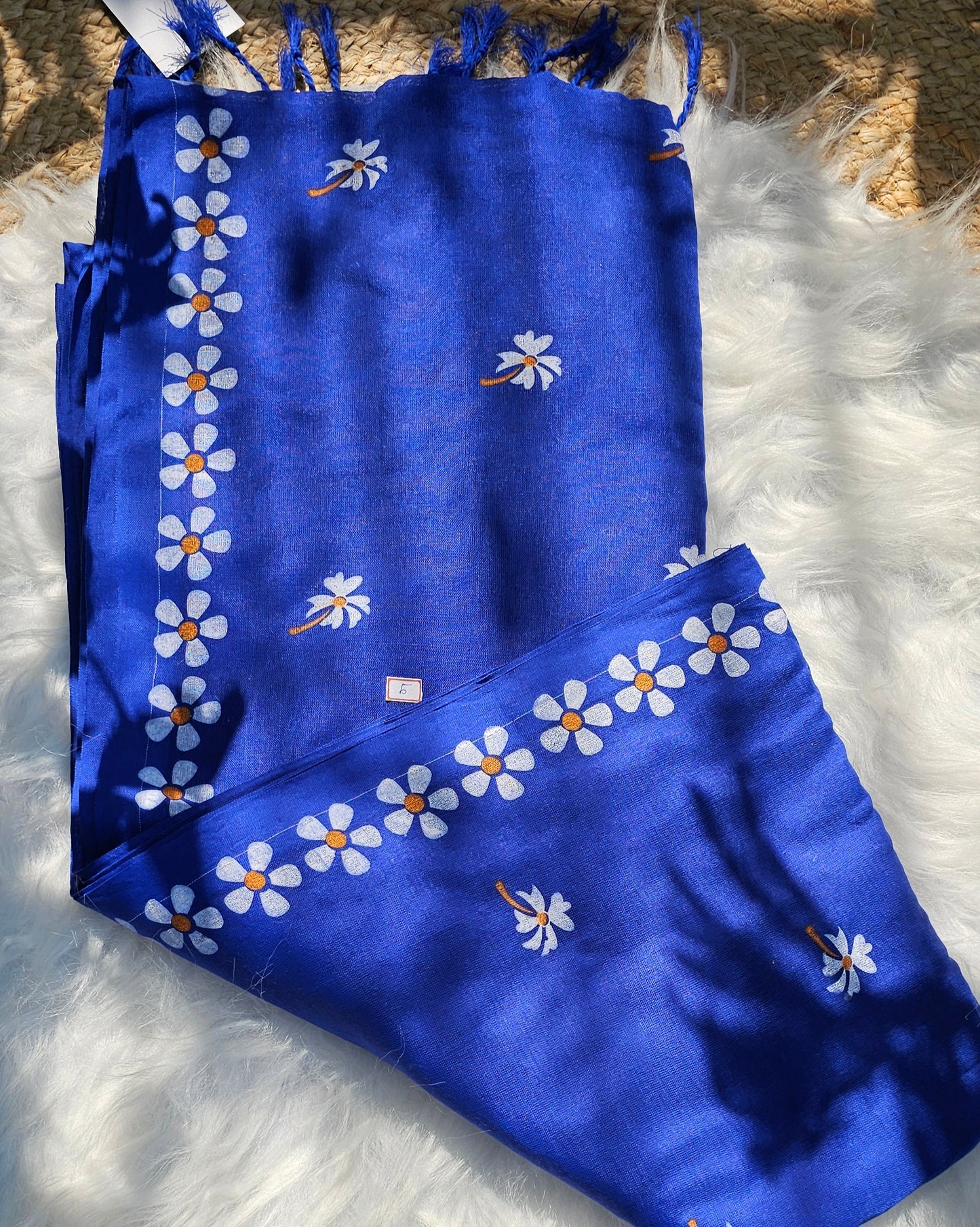 MulMul Flower HandPaint Saree 3