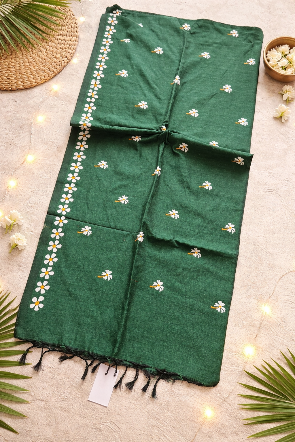 MulMul Flower HandPaint Saree 2