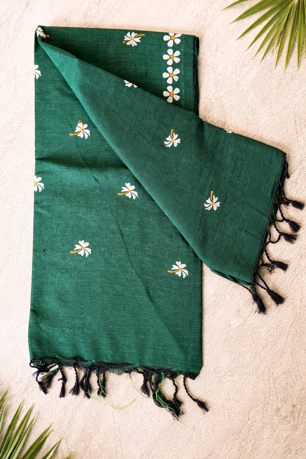 MulMul Flower HandPaint Saree 2