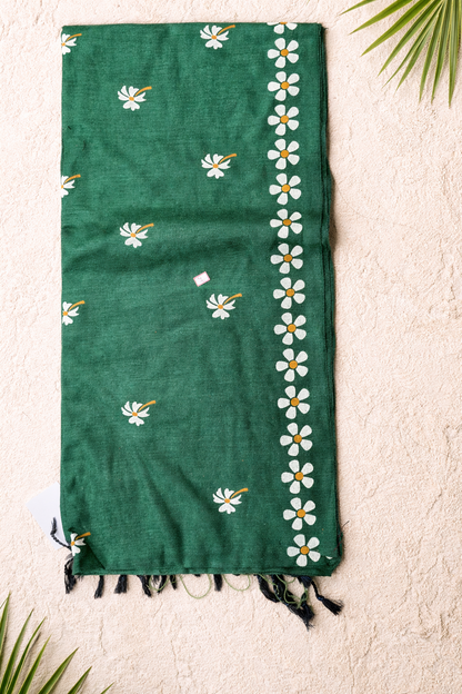 MulMul Flower HandPaint Saree 2