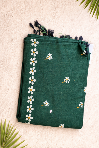 MulMul Flower HandPaint Saree 2