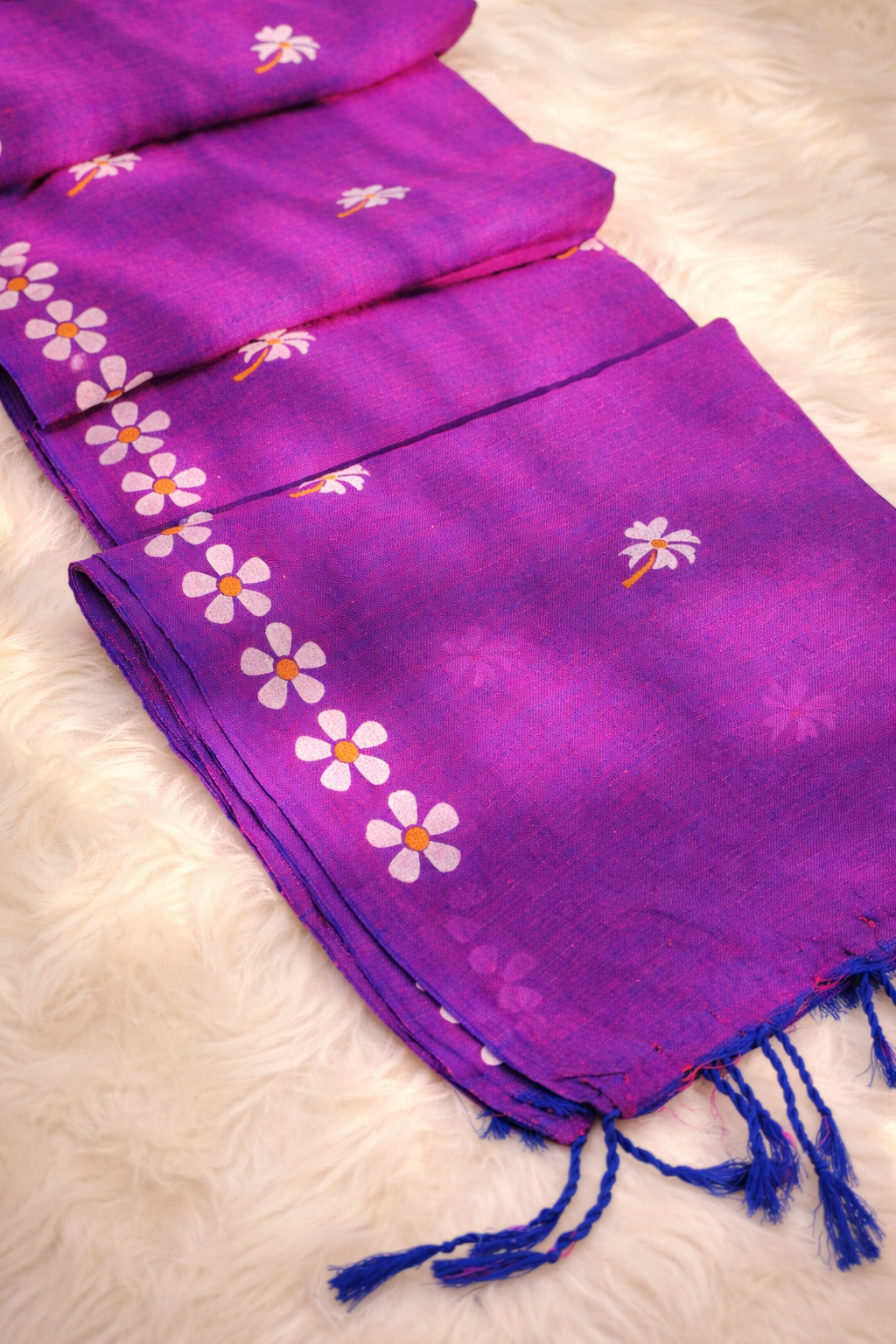 MulMul Flower HandPaint Saree 4