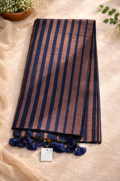 Striped Mul Cotton Saree 2