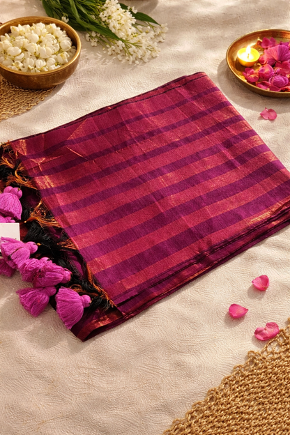 Striped Mul Cotton Saree 3