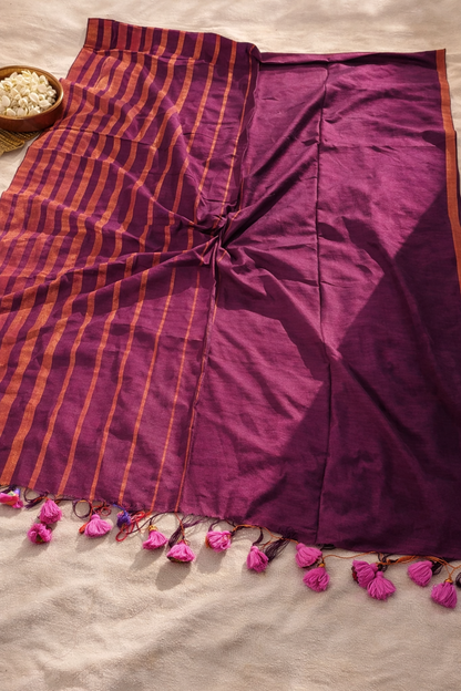 Striped Mul Cotton Saree 3