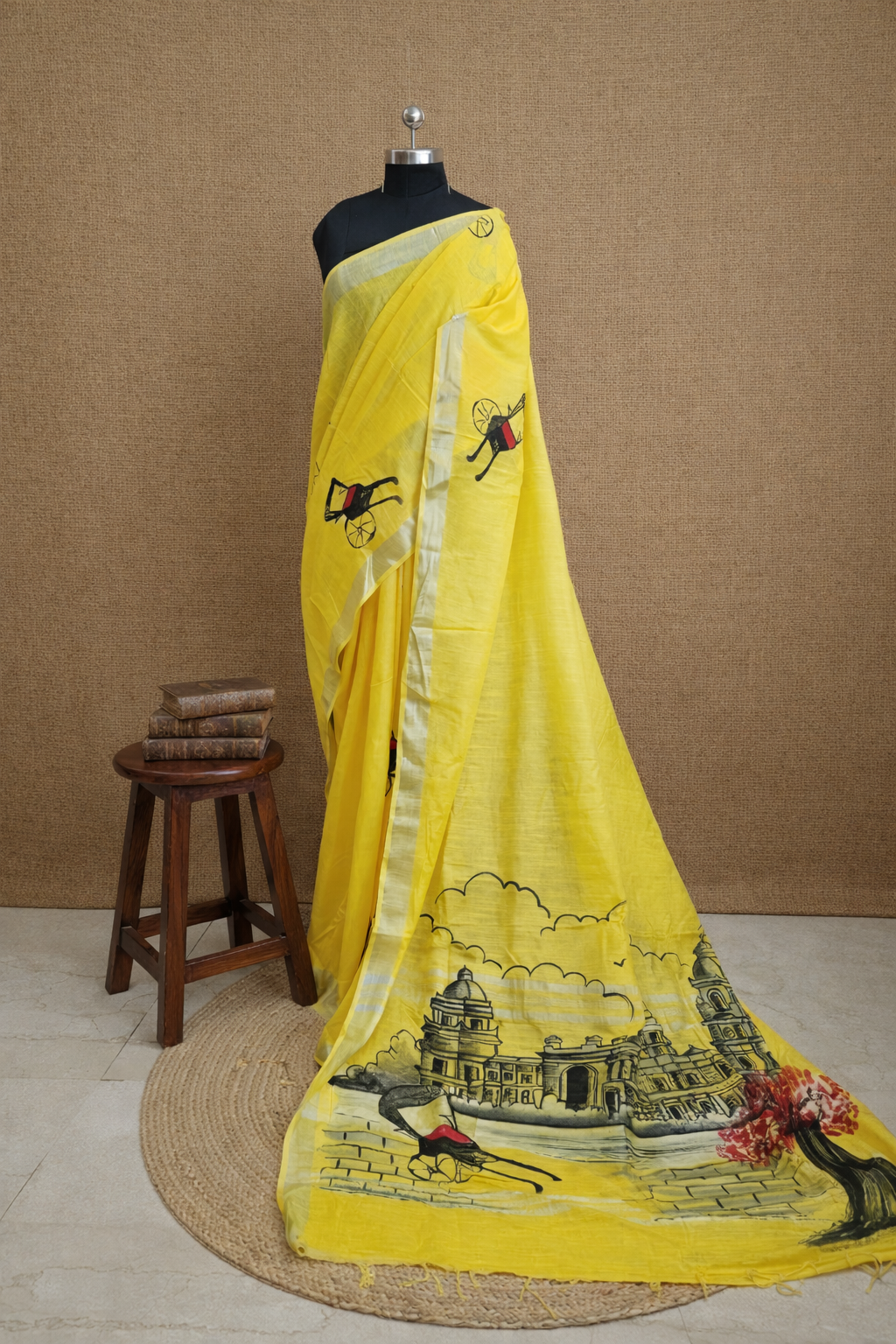 Linen HandPaint Saree