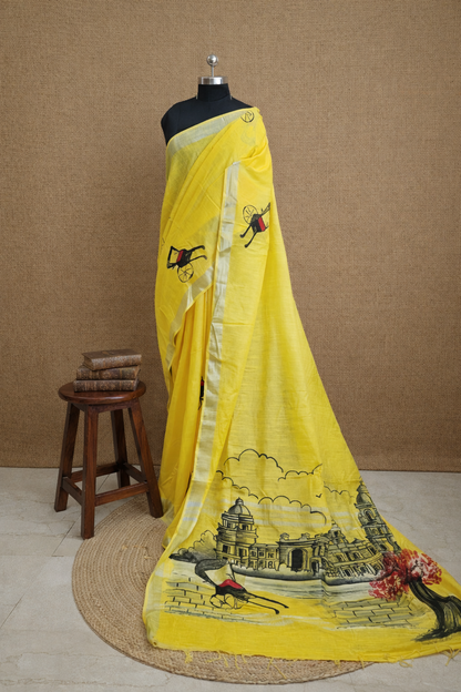 Linen HandPaint Saree