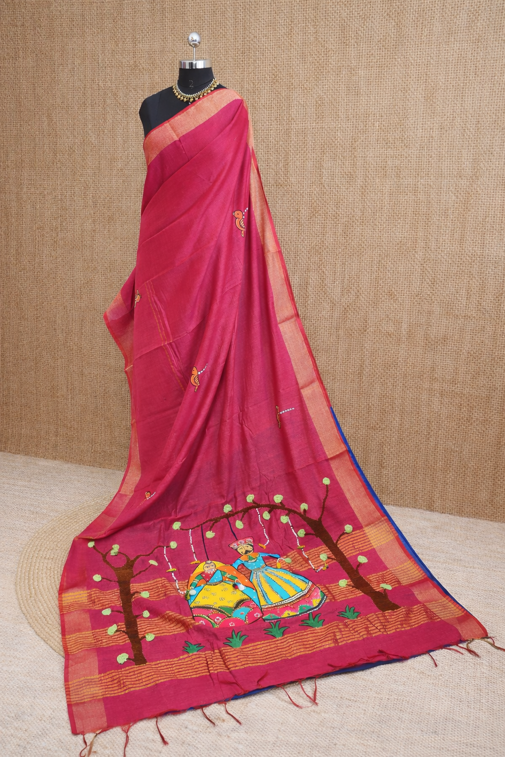 3D hand paint saree