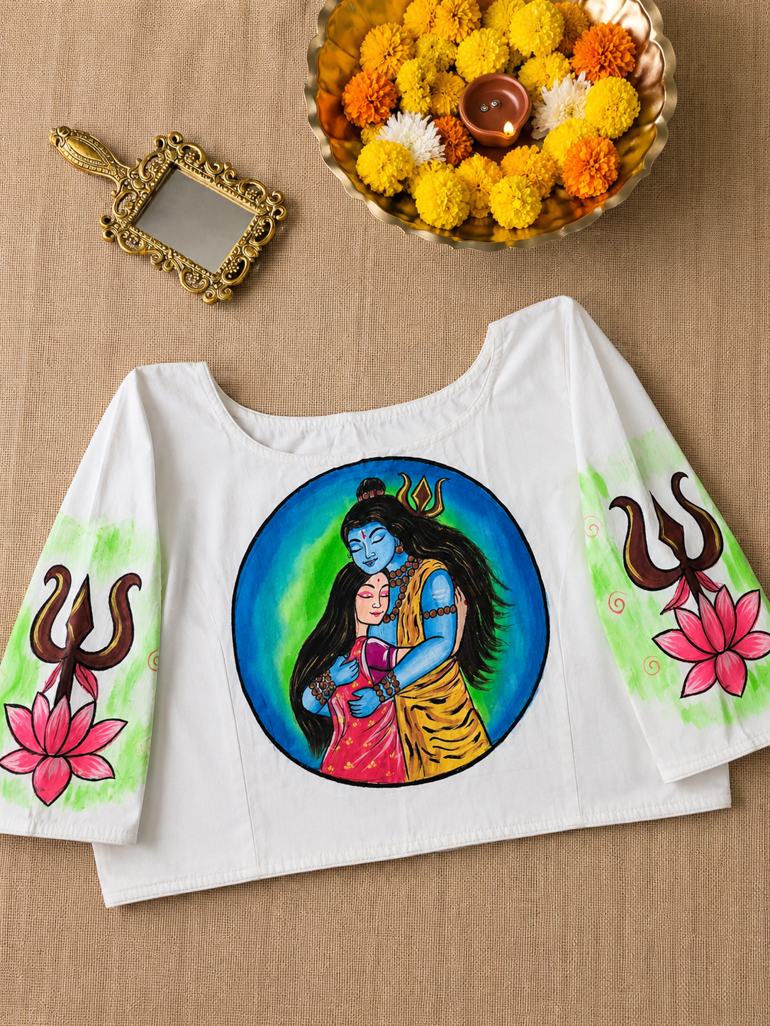 Hand-Painted Shivaji Stitched Blouse
