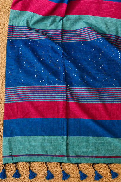 RangRekha Saree Pink & Blue