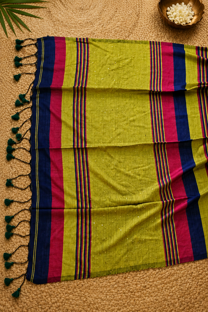 RangRekha Saree Blue & Green