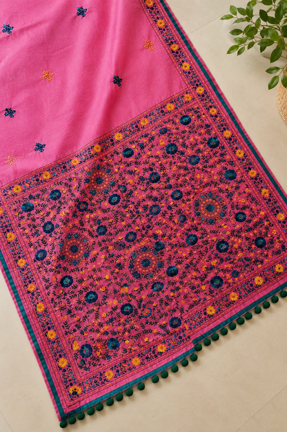 Noori Pink Heritage Saree