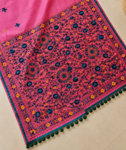 Noori Pink Heritage Saree