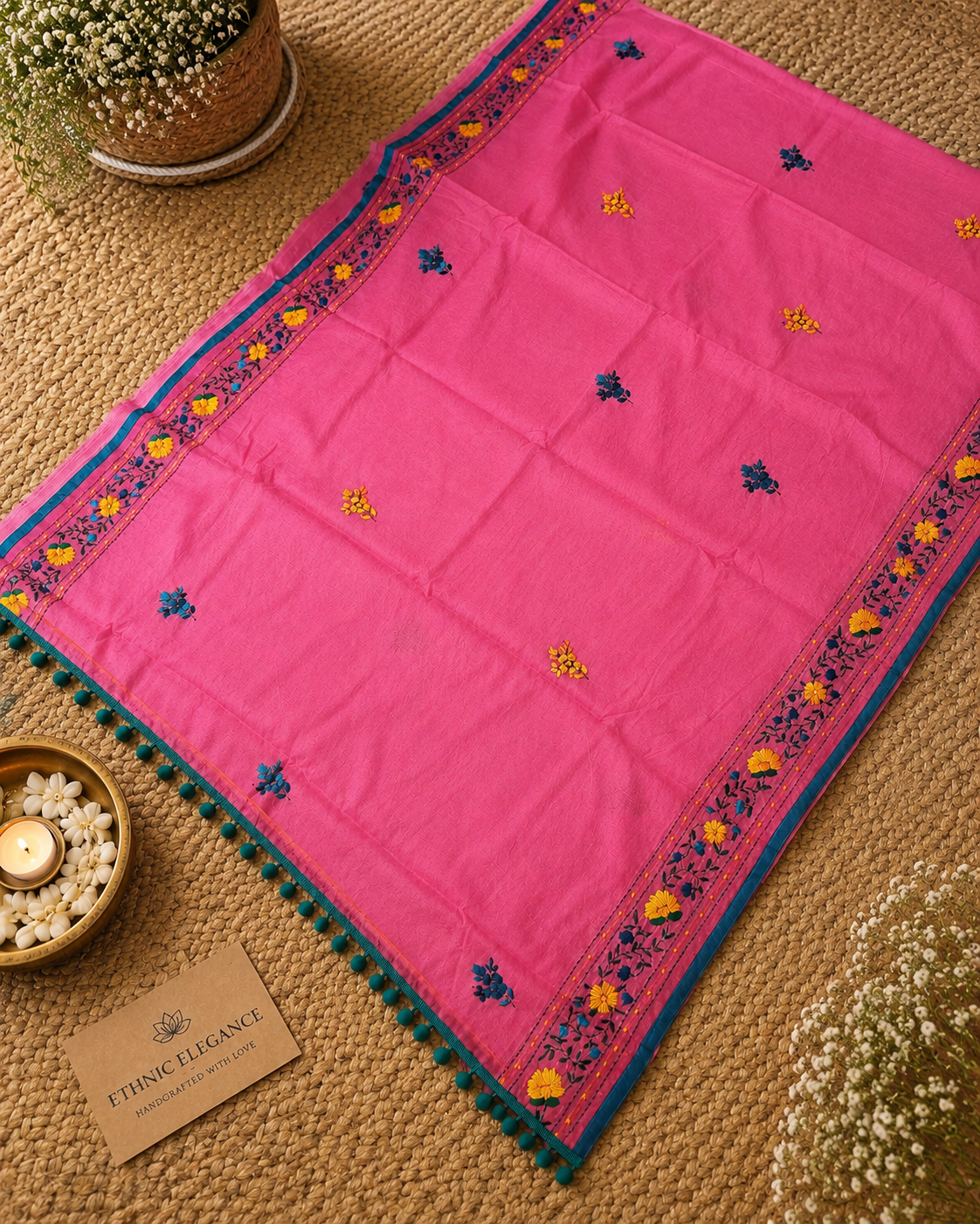 Noori Pink Heritage Saree