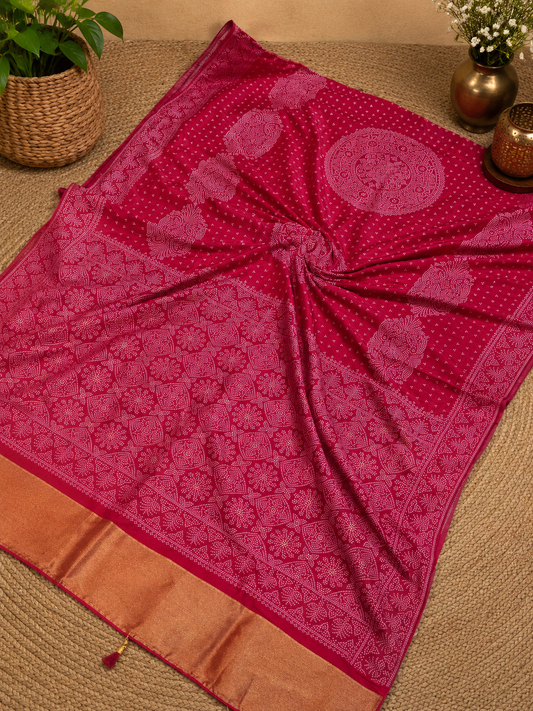 Gulab Bandani Saree