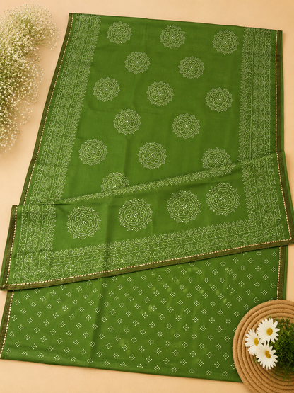 Green Bandhani Saree