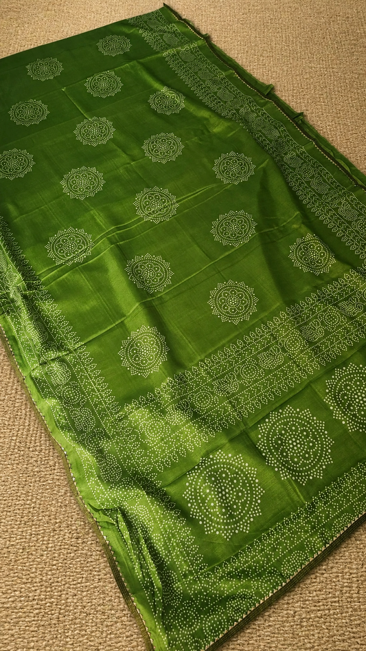 Green Bandhani Saree