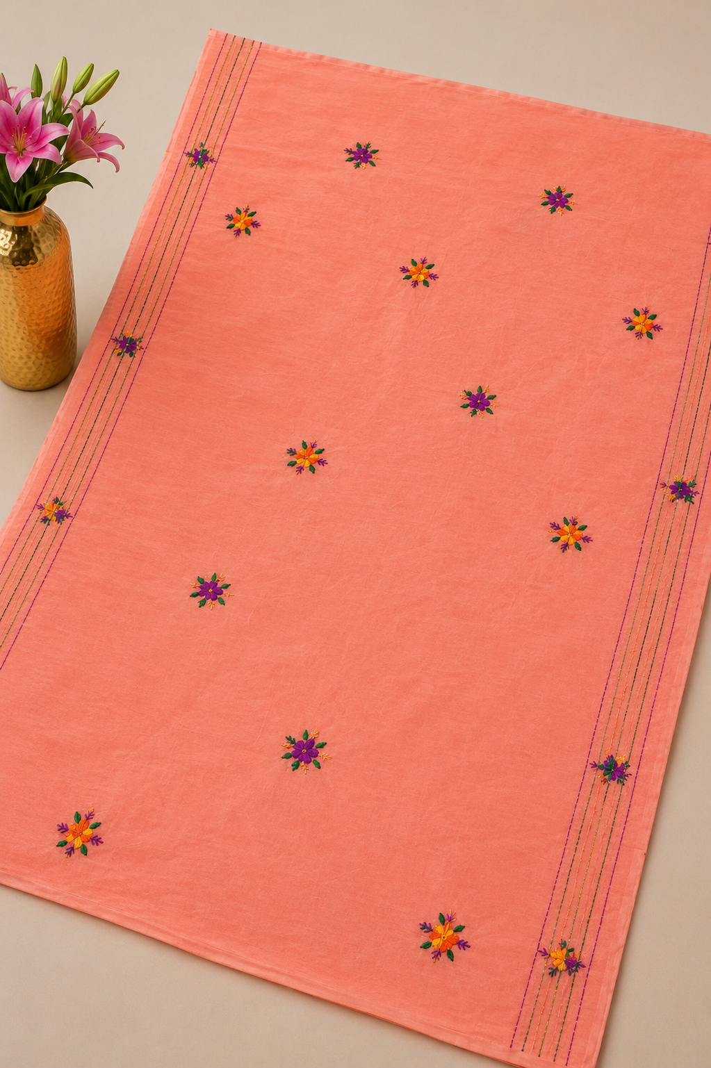 Gulrangi Peach Heritage Saree