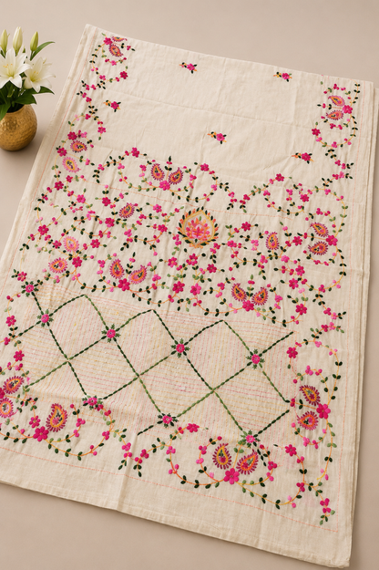 Ivory Gulbahar Saree