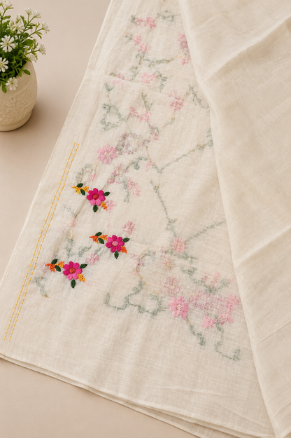 Ivory Gulbahar Saree