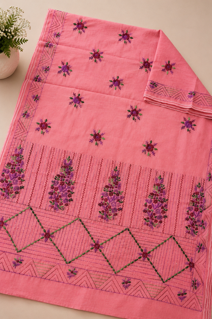 Gulrosa Pink Heritage Saree
