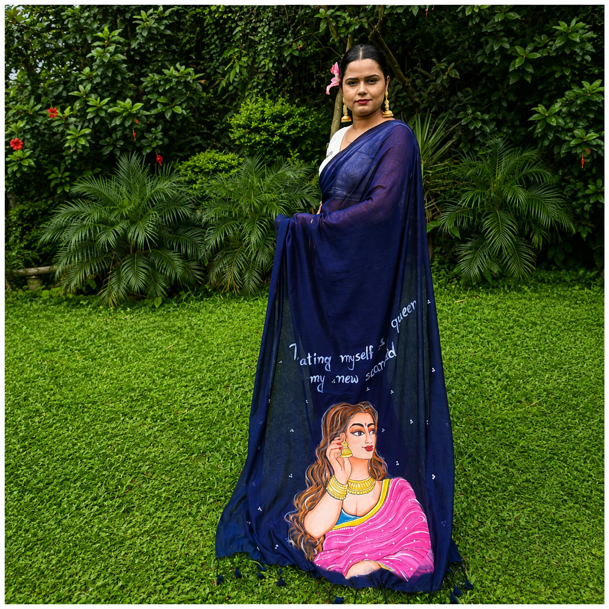 Nayika – Handpainted Pure Mul Cotton Saree