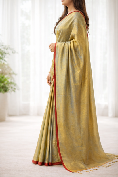 Tissue Saree Sea Green