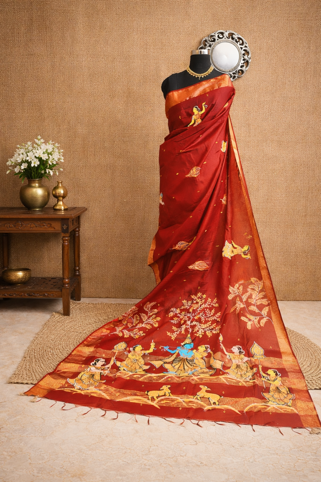Krishan Rasleela HandPaint Saree