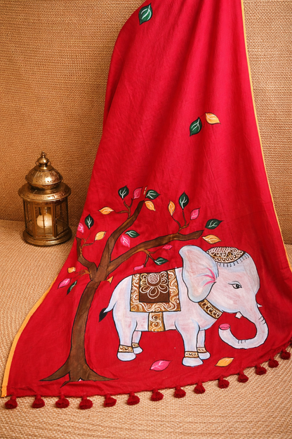 Hathi HandPaint Saree