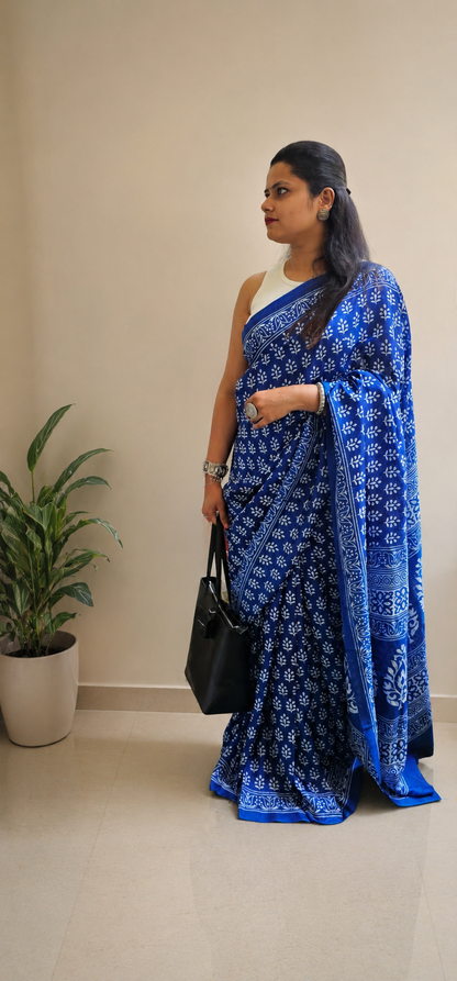 Indigo Saree 3