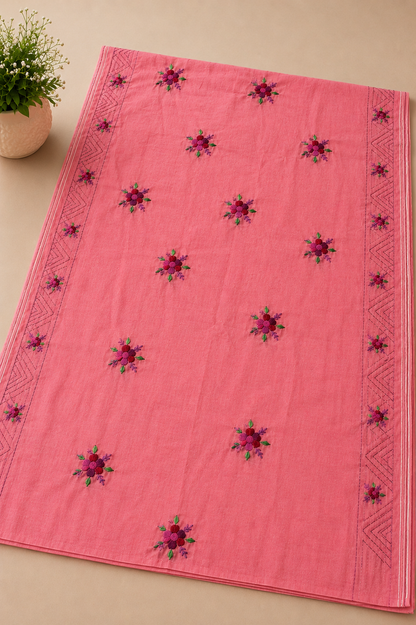 Gulrosa Pink Heritage Embroidery Saree