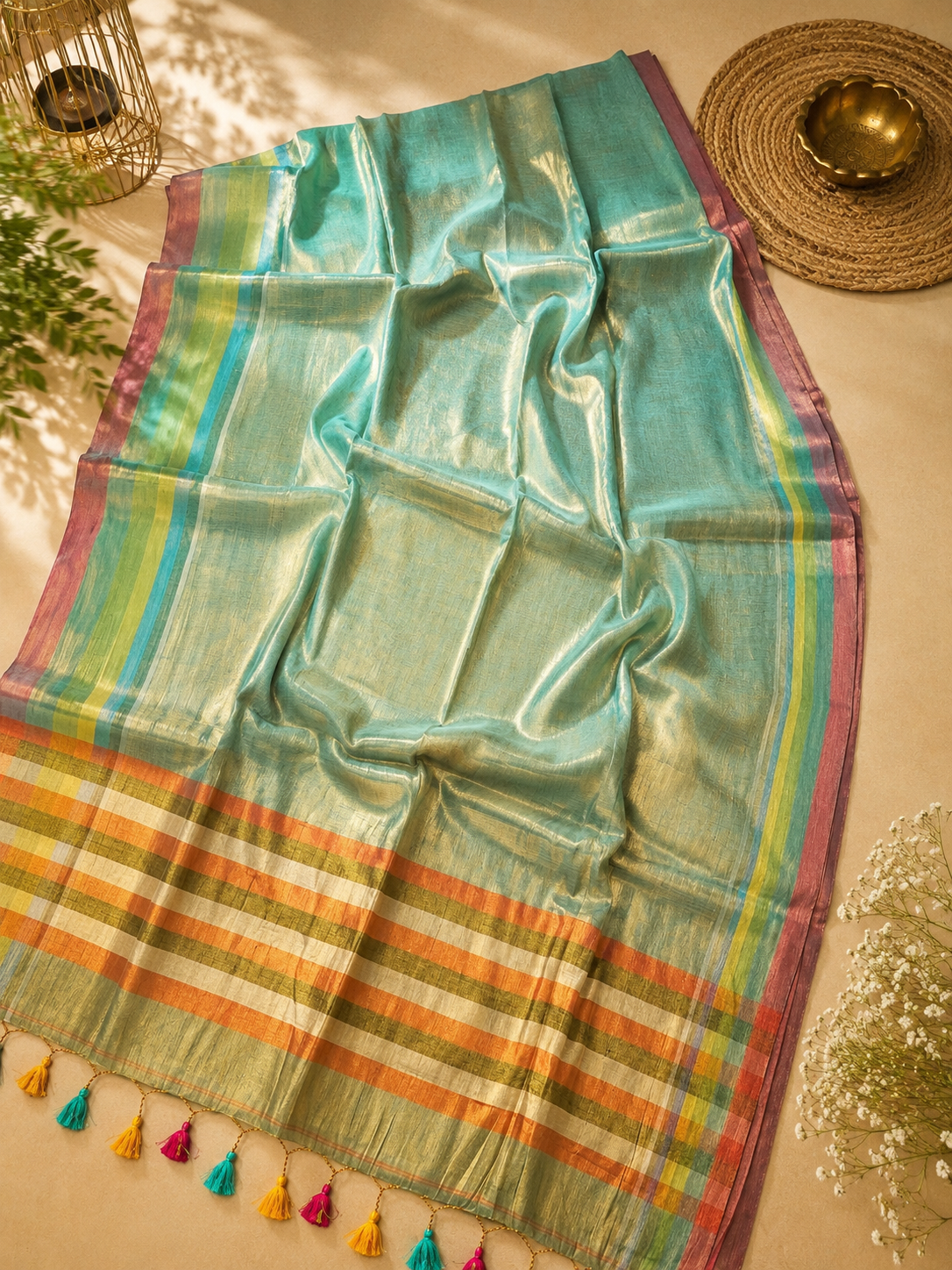 Stripe Tissue Saree