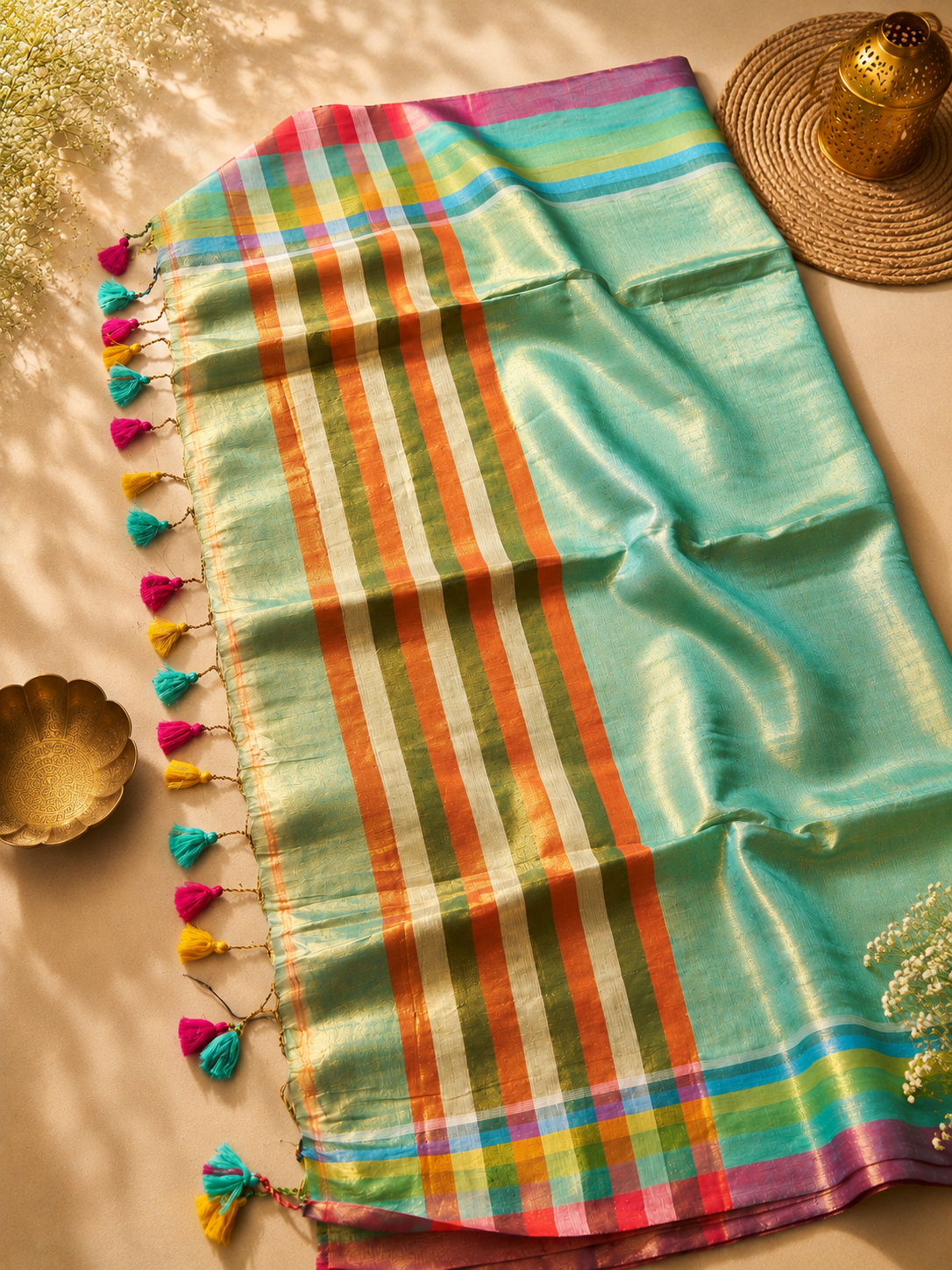 Stripe Tissue Saree