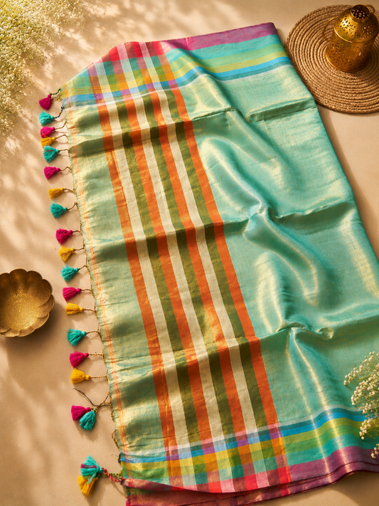 Stripe Tissue Saree