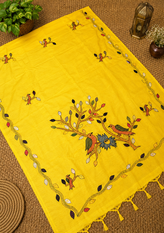 Bird kantha - Yellow