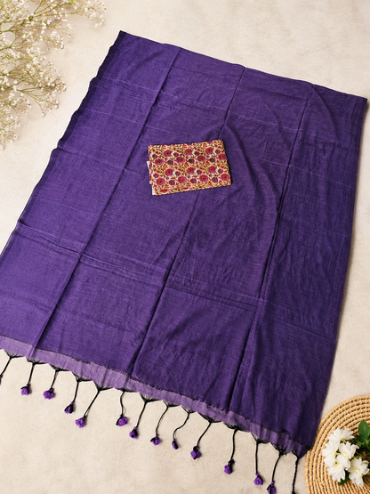 Purple MulMul Saree