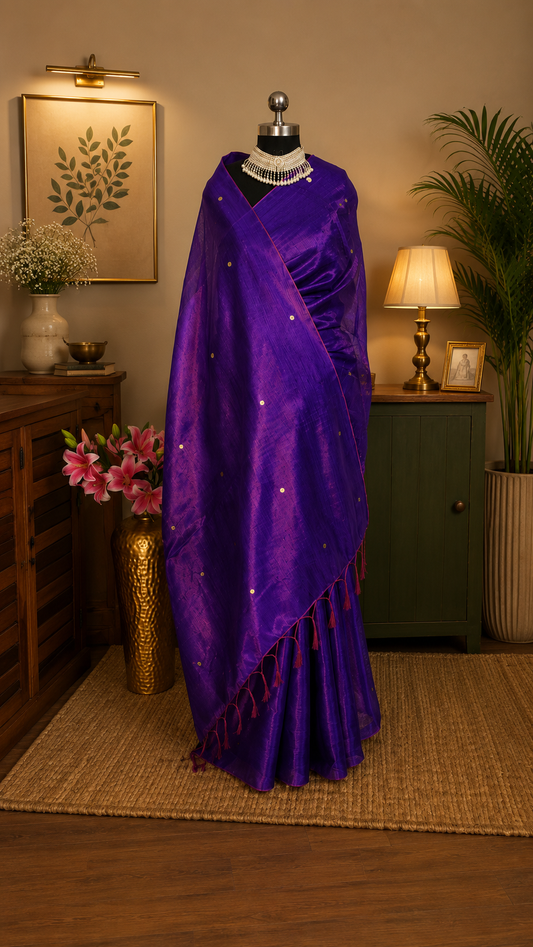 Purple Gini Tissue Saree