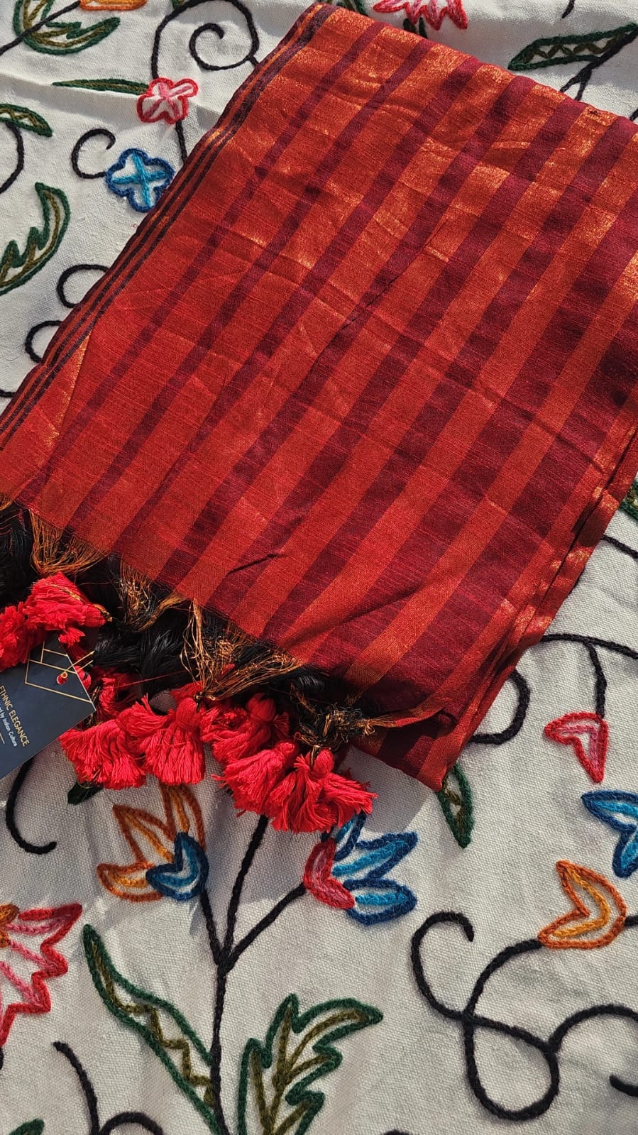 Striped Mul Cotton Saree