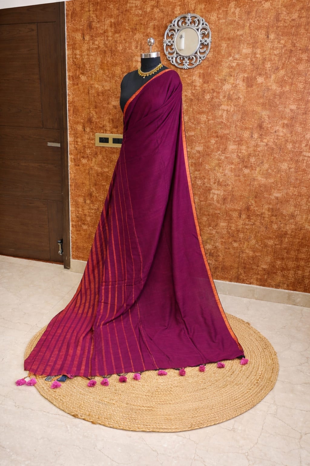 Striped Mul Cotton Saree 3
