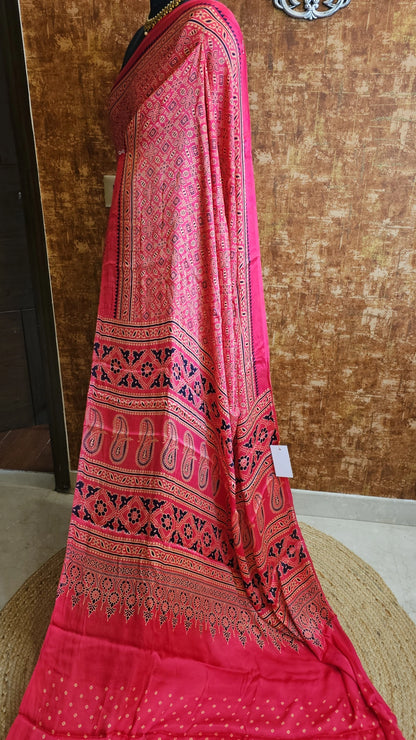 Pure Ajrak Saree