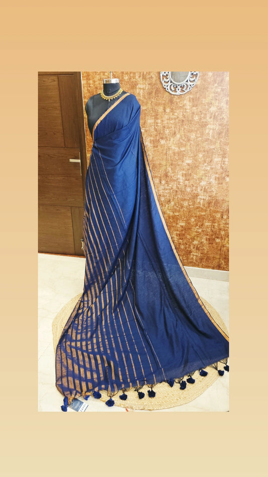 Striped Mul Cotton Saree 2