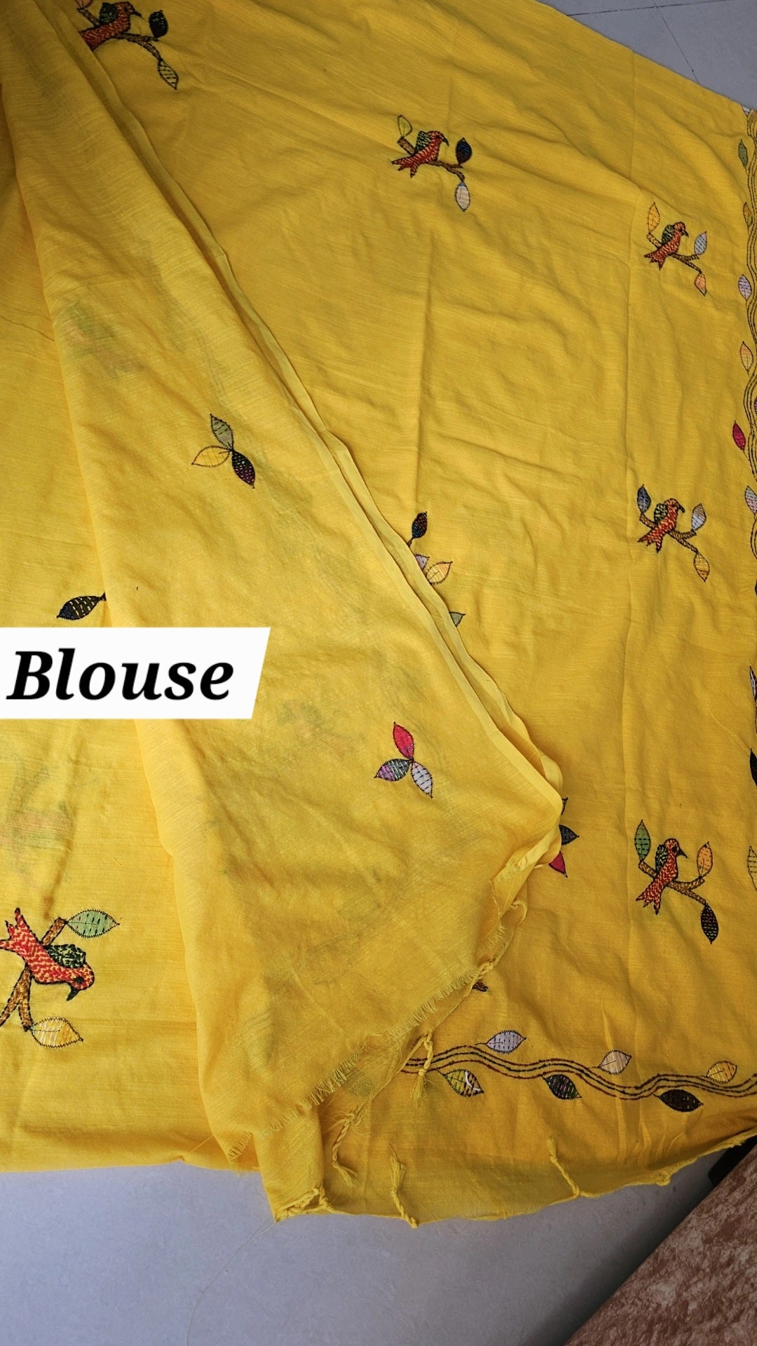 Bird kantha - Yellow