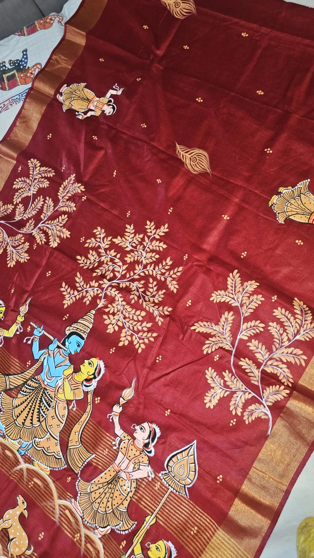 Krishan Rasleela HandPaint Saree