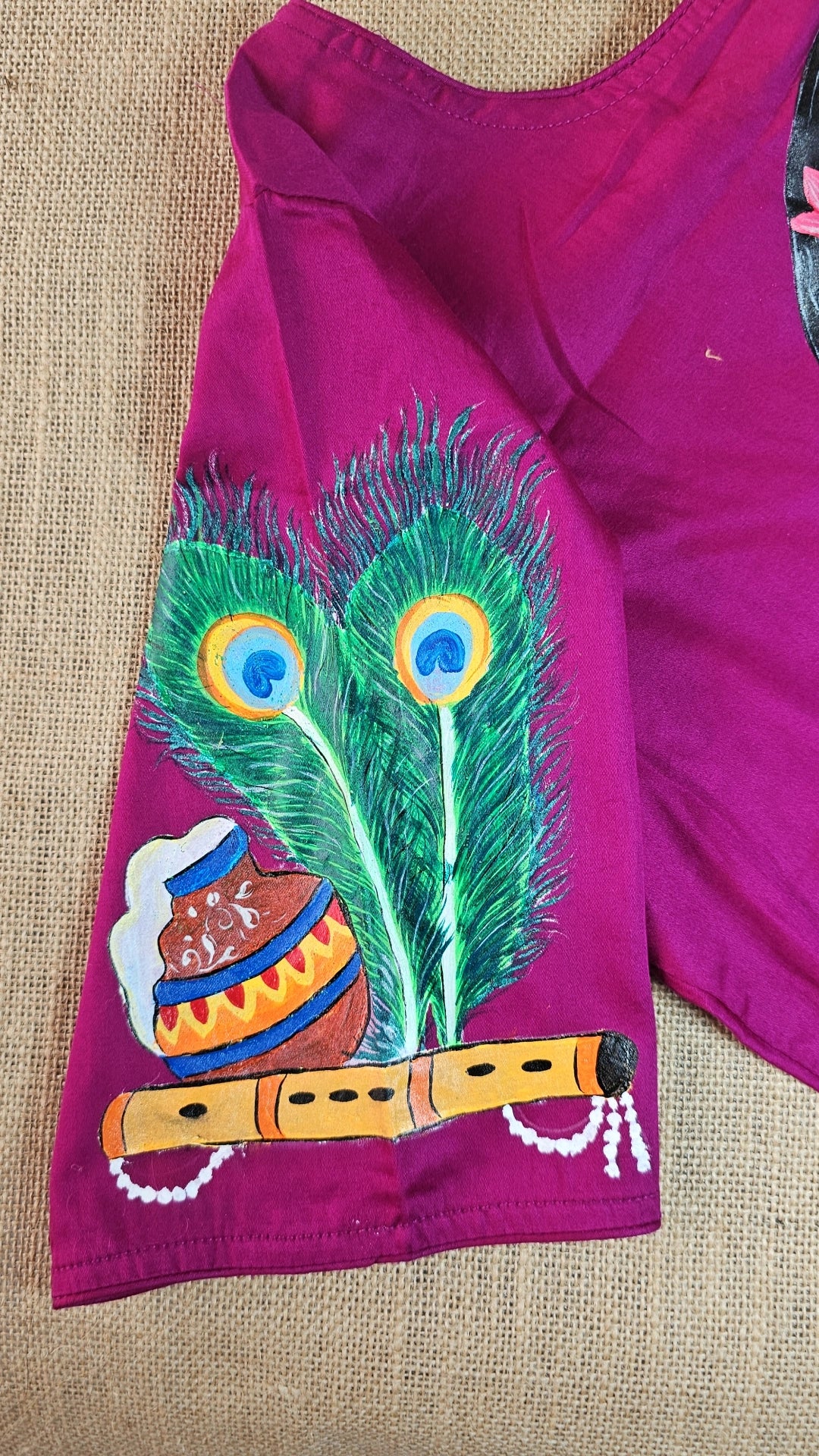 Hand-Painted Radha Krishna Stitched Blouse