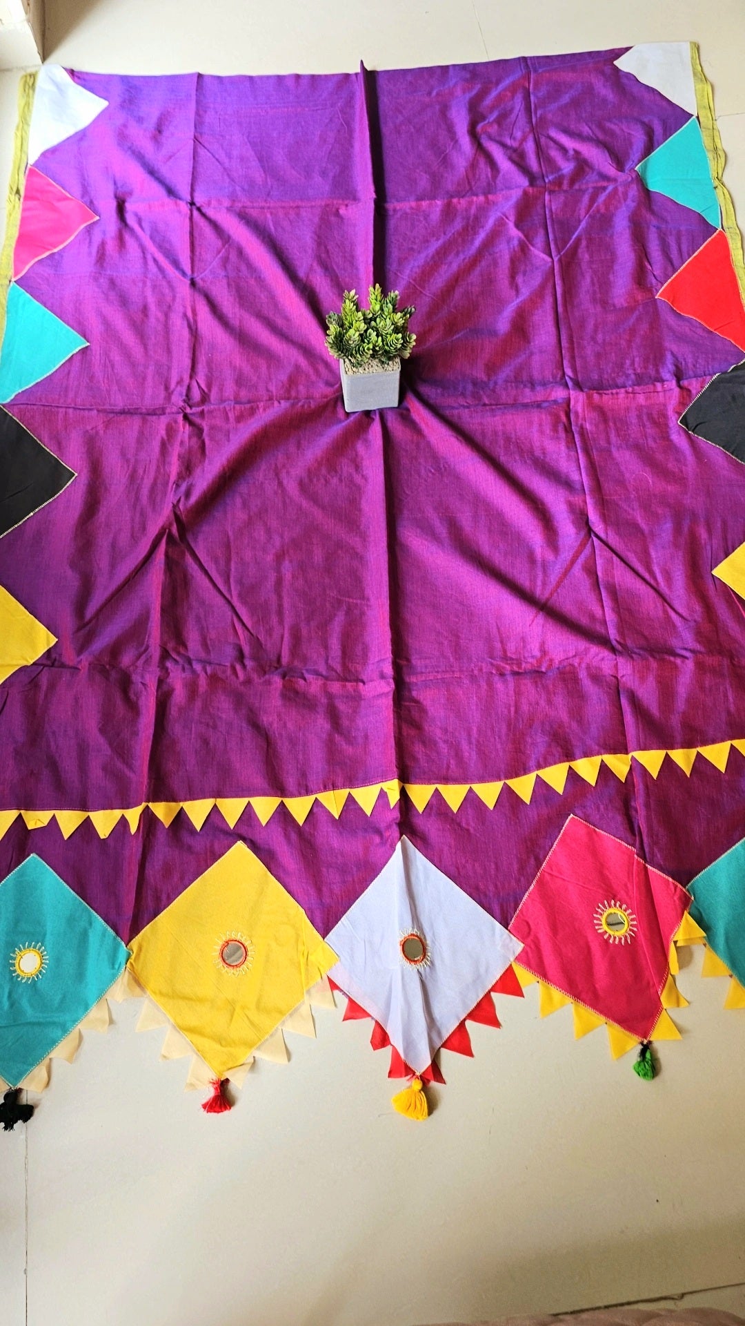 Boho Patchwork Saree – Purple