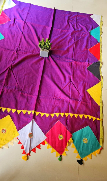 Boho Patchwork Saree – Purple